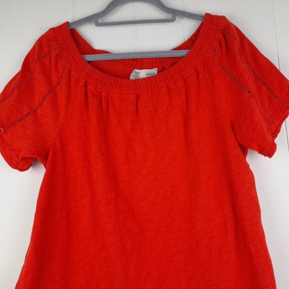 Anthropologie Saturday Sunday Size M Felicia Off The Shoulder Red Orange… - Picture 2 of 7